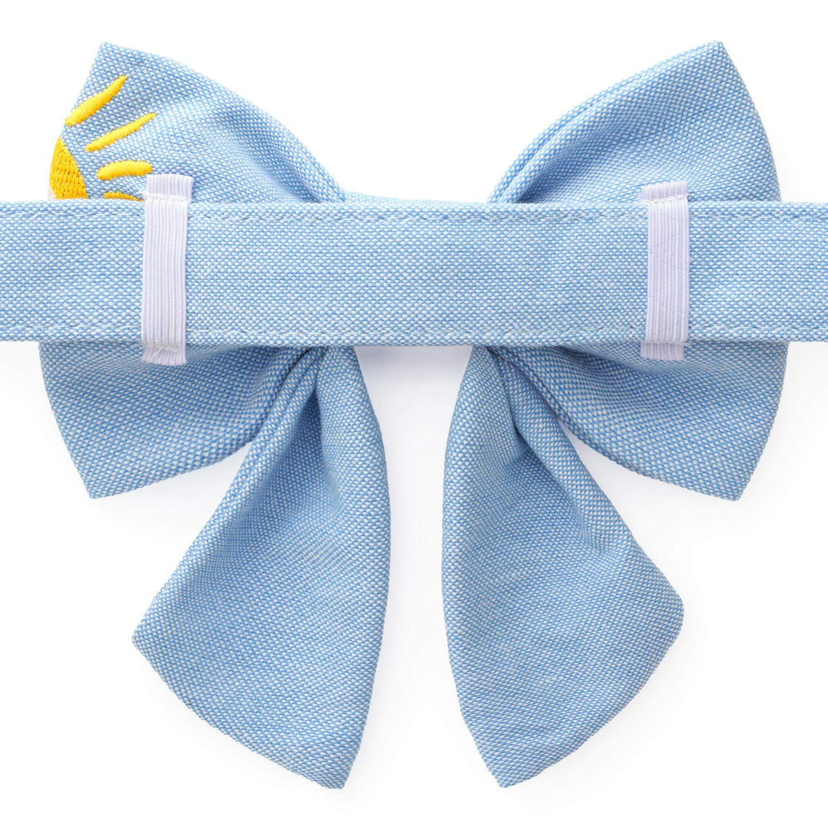 Sunshine and Rainbows Embroidered Lady Dog Bow