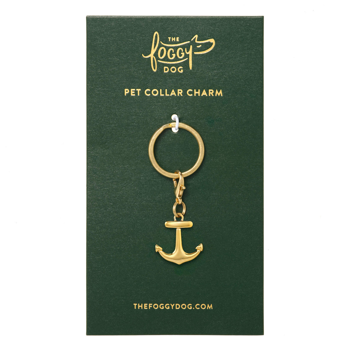 Gold Anchor Collar Charm