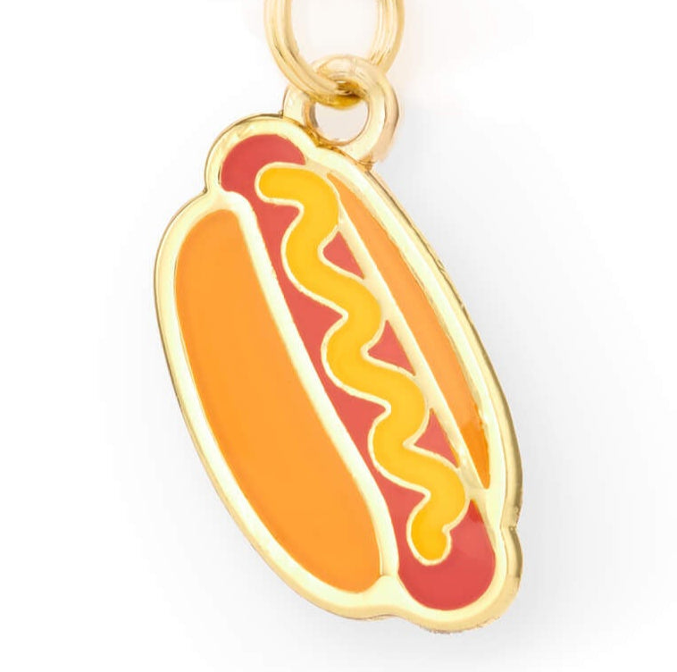 Hot Dog Collar Charm