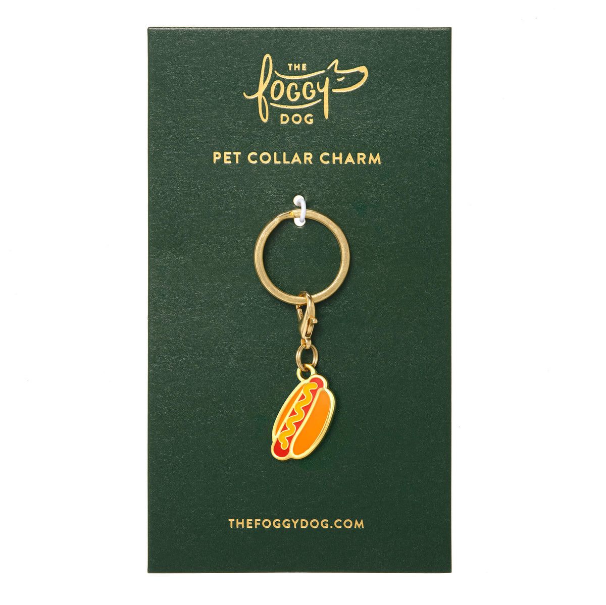 Hot Dog Collar Charm