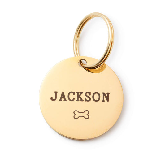 Circle Pet ID Tag: Bone Icon