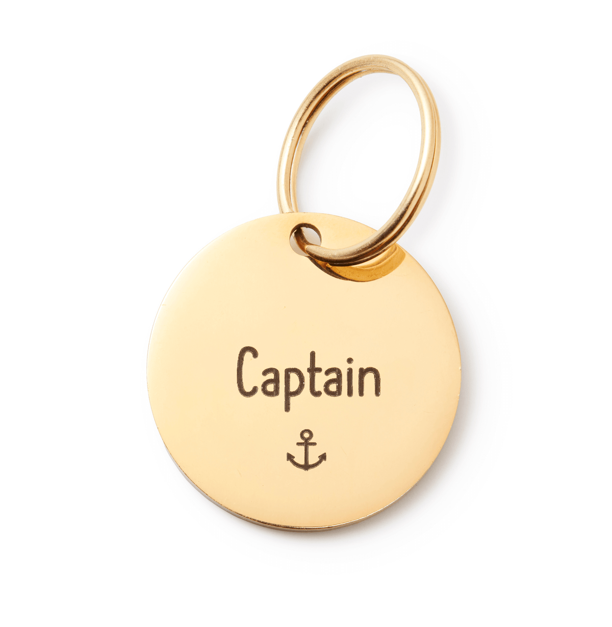 Circle Pet ID Tag: Anchor Icon
