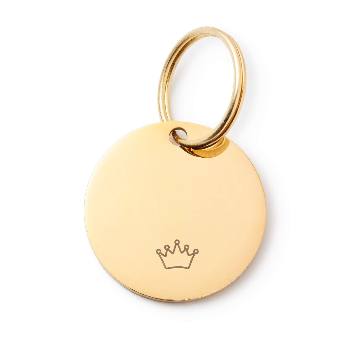 Circle Pet ID Tag: Crown Icon