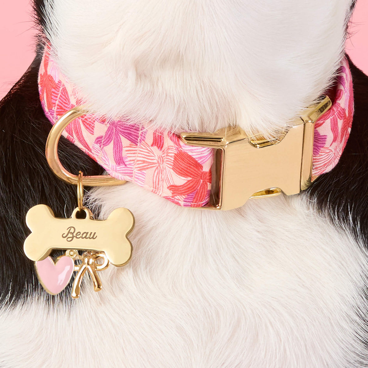 Gold Bow Collar Charm