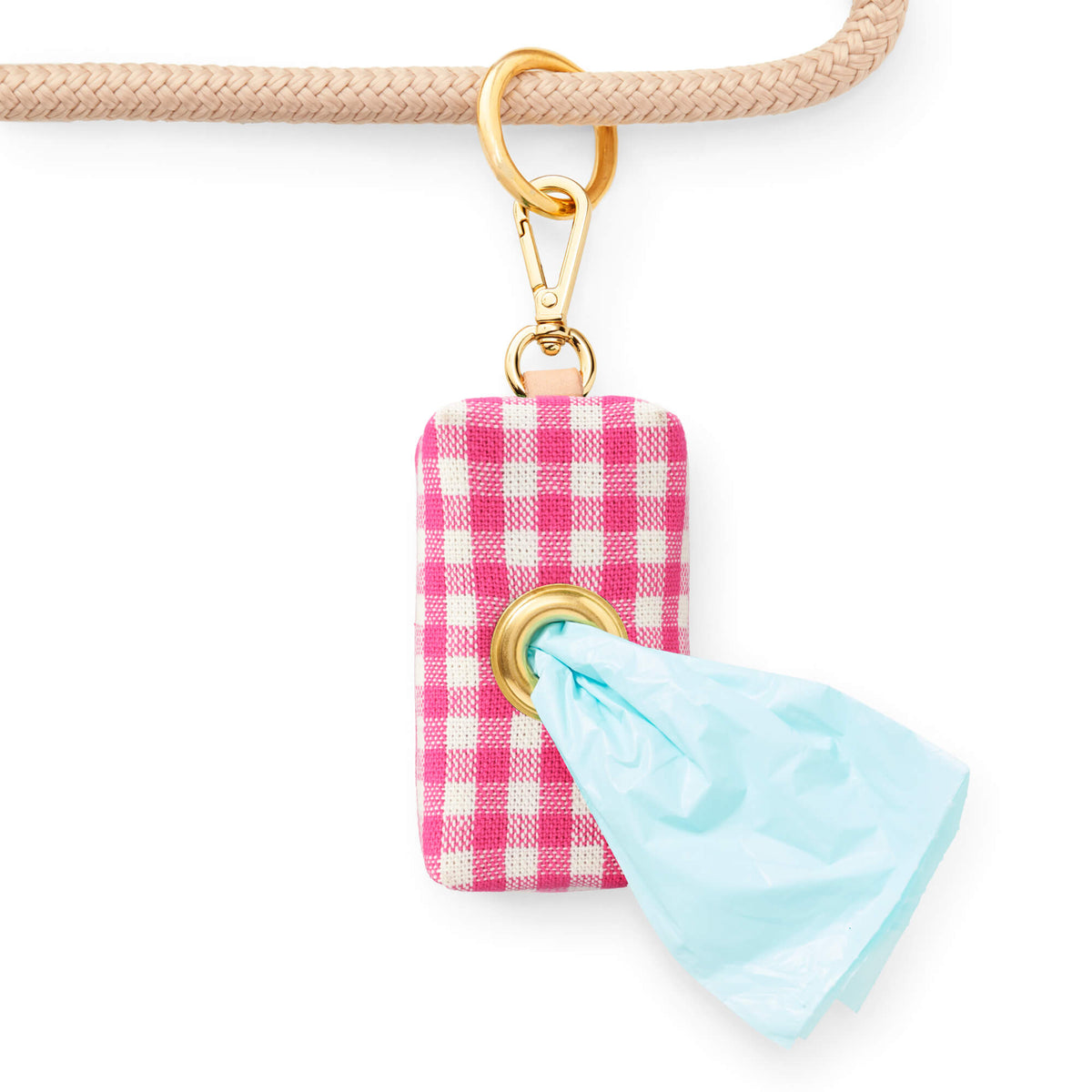 Hot Pink Gingham Waste Bag Holder