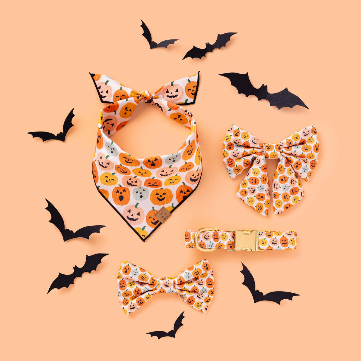 Jack-o’-Lanterns Reversible Dog Bandana