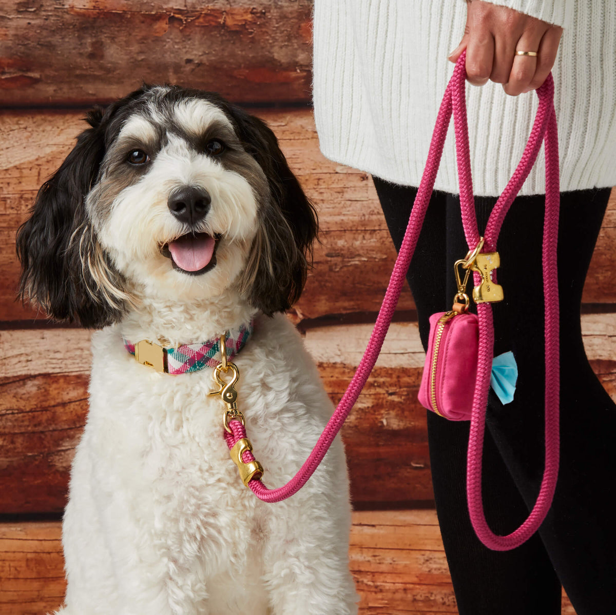 Hot Pink Waxed Canvas Waste Bag Holder