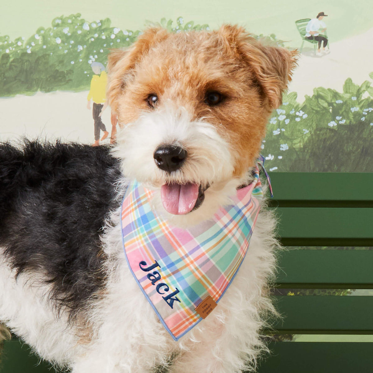 Blooming Plaid Dog Bandana