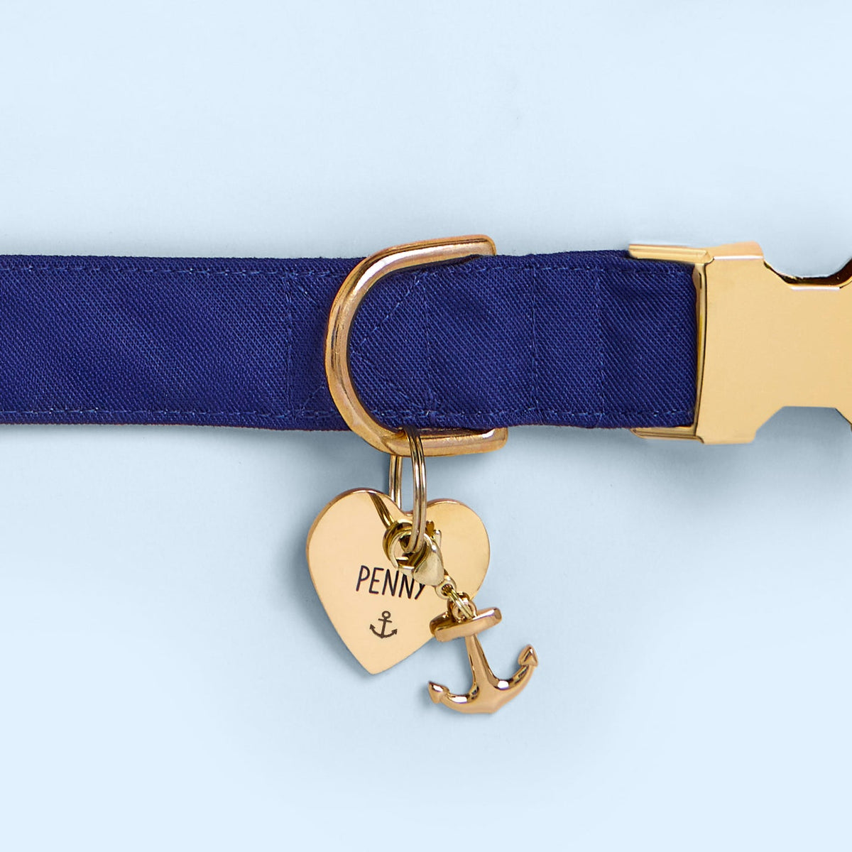 Gold Anchor Collar Charm