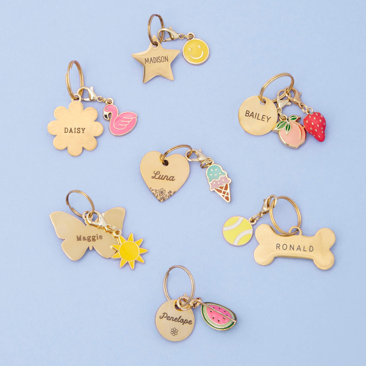 Circle Pet ID Tag: Flower Icon