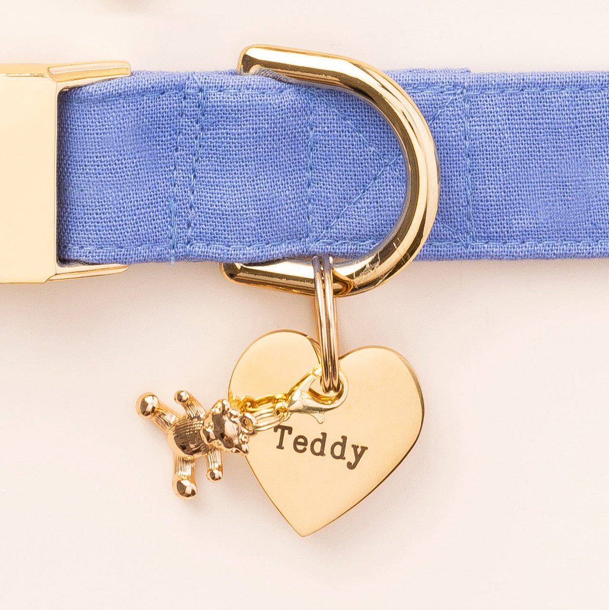 Gold Teddy Bear Collar Charm