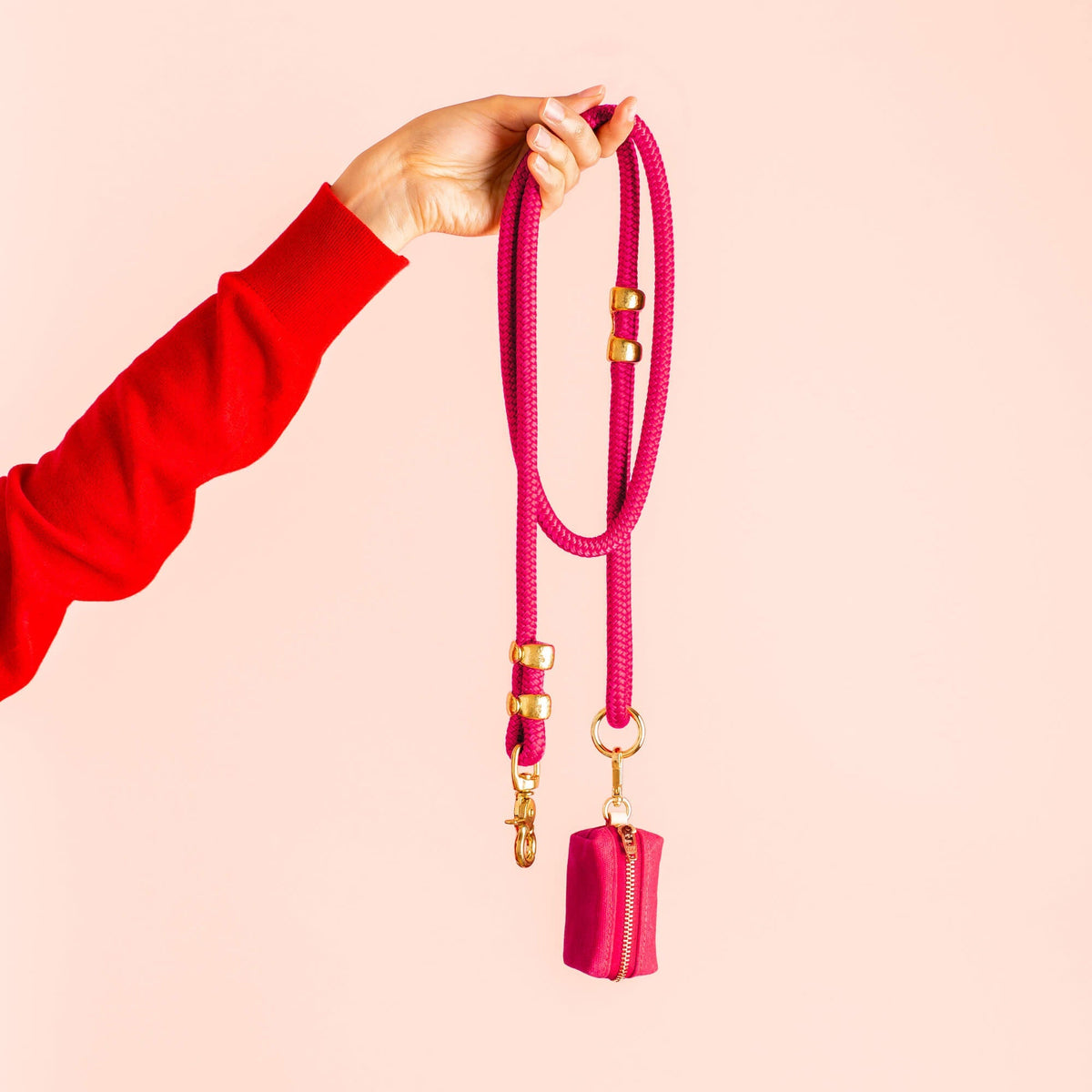 Hot Pink Waxed Canvas Waste Bag Holder