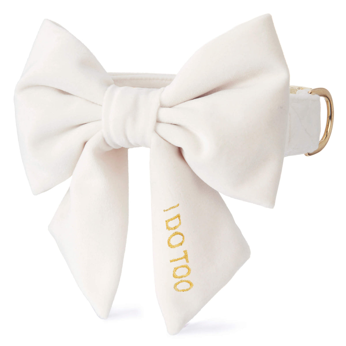 Ivory Velvet Lady Bow Collar