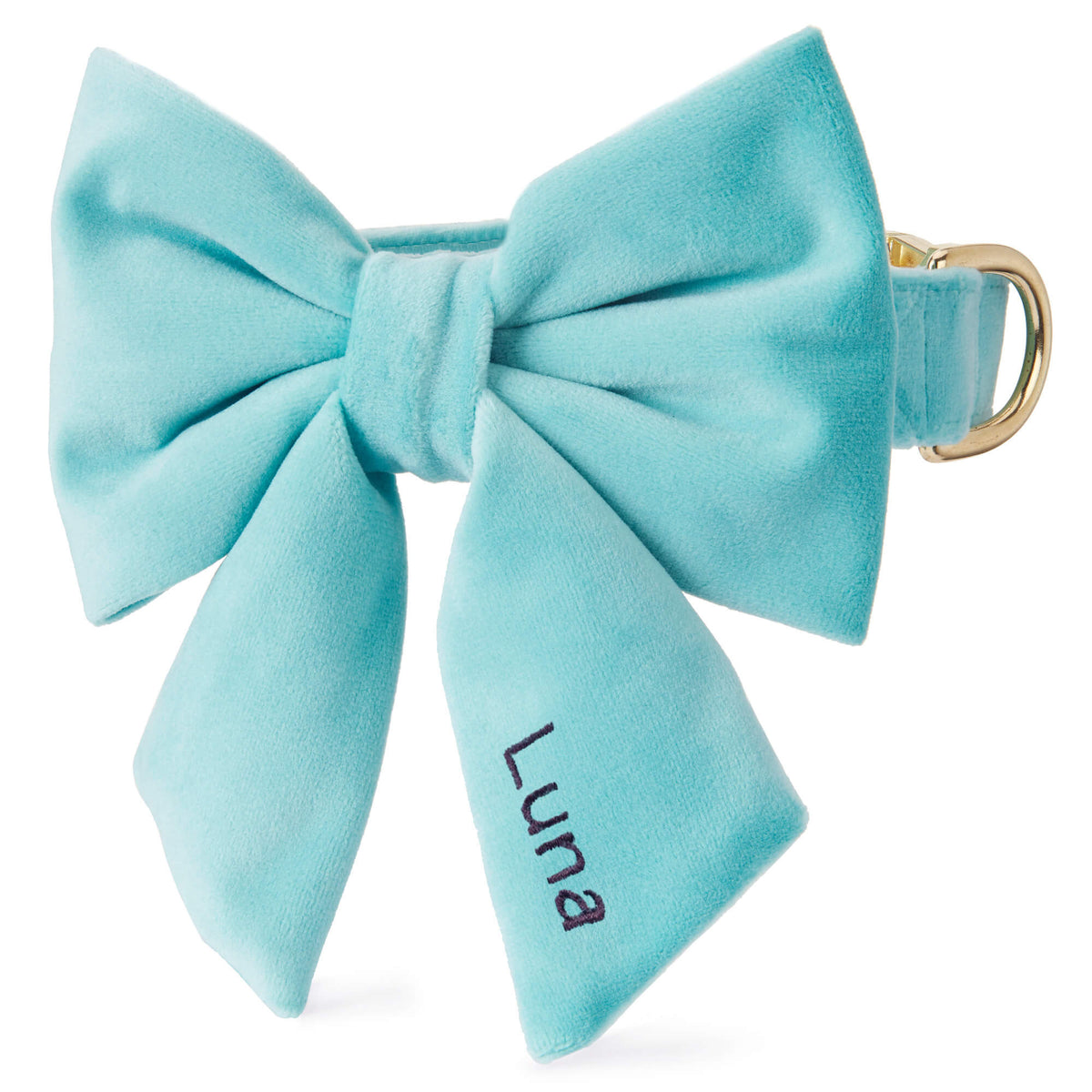 Robin’s Egg Velvet Lady Bow Collar